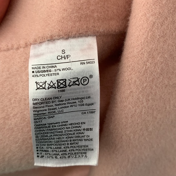 poncho with sleeves pink size small oversized pockets wool blend lagenlook gap‎ - Picture 4 of 10